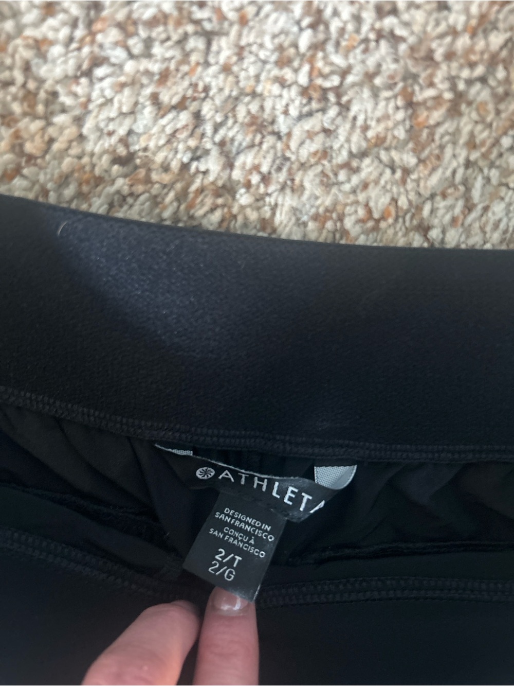 Athleta Black Wide Leg Cropped Pants Size 2 Tall | Athleisure Travel Casual - Picture 3 of 4